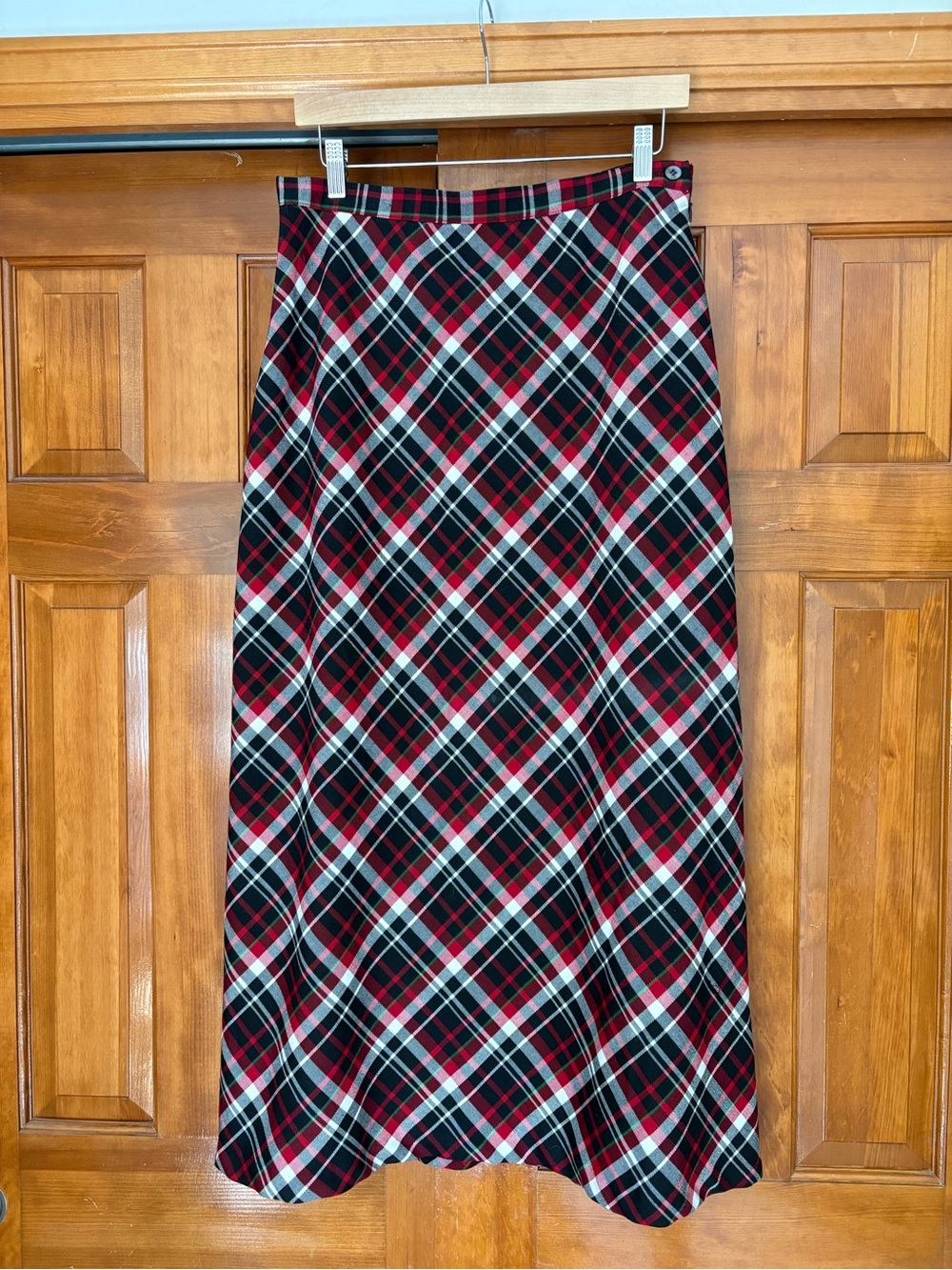Hanna Andersson Tartan Plaid Full Length Skirt Red Black White Women’s 14